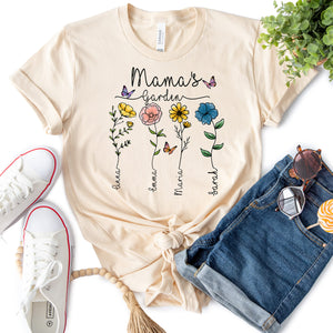 Mom's Garden Shirt, Custom, Gift for Mom, Mothers Day Shirt, Mom Gift, Birth Month Flower, Personalized Birth Month Flower, Christmas Mom Shirt, Christmas Mama Gift, Custom Christmas