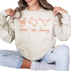 Hook em Horns Texas Shirt - Boho Cow T-Shirt - Unisex Texas Cowboys Shirt Multiple Colors