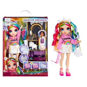 Rainbow High Creative Crystals Amaya - Rainbow 11” Fashion Doll with Crystal Accessory Make It Kit, Ring for You, DIY, Crafts, Resin Play, Kids Gift 8+