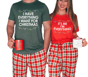 Funny Couples Christmas Shirts I Have Everything I Need Christmas Shirt Its Me Im Everything Xmas Shirt Matching Xmas Tshirts Couples Multi