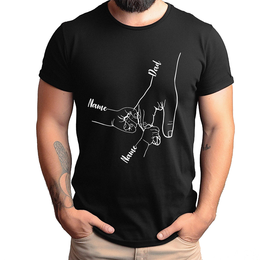 Custom Dad Grandpa Shirt with Kids Names, Custom Dad T-Shirt, Personalized Father Shirt, Daddy Shirt Black