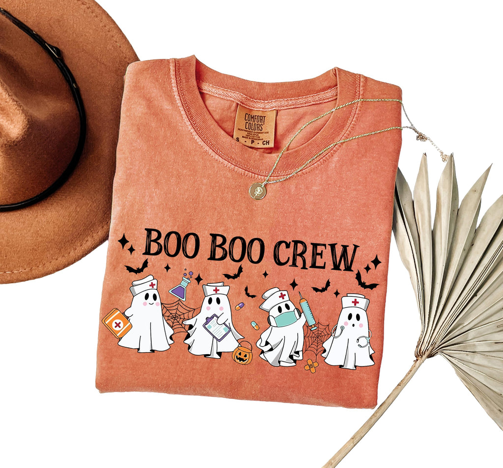 Comfort Colors® Halloween Nurse Shirt, Nurse Boo Boo Crew Shirts for Women, Funny Nurse Shirt, Matching Halloween Nurse Shirts for Women