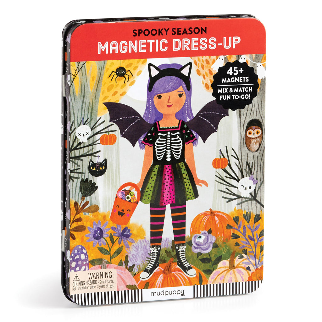 Mudpuppy Spooky Season – Magnetic Dress Up Game with Illustrated Halloween Scenes Including 2 Spooky Characters and Over 40 Mix and Match Magnets Perfect for Travel