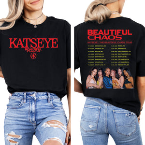 Katseye Shirt - Beautiful Chaos 2025 Tour Shirt, Global Girl Group Fan Concert Style T-Shirt Sweatshirt Hoodie, Unisex Streetwear Top, 2025 Tour Merch, Music Fashion Tshirt, Gift for Girl Group Fans