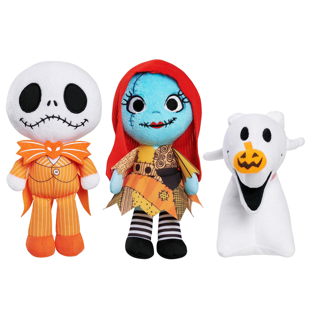 Disney Tim Burton's The Nightmare Before Christmas Halloween Small Plushie 3-piece Set, Kids Toys for Ages 3 Up by Just Play