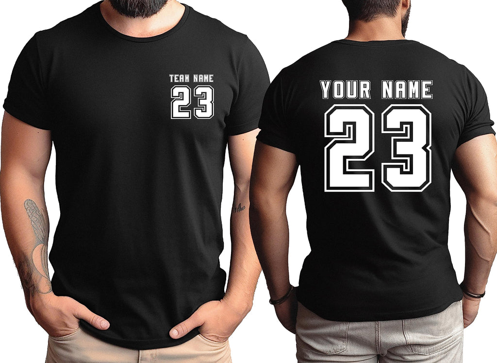 Custom Name and Back Number, Personalized Sports T-Shirt, Sport Team Tee, Your Team Shirts, Toddler Name Shirts, Personalized Custom Raglan Black