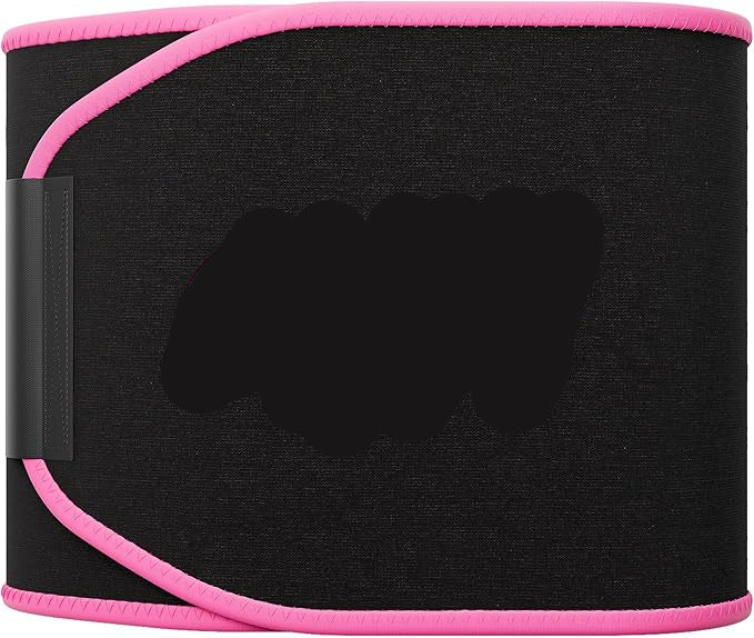 Black waist trainer with pink accents and 'Sweet Sweat' logo