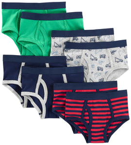 Simple Joys by Carter's Boys' 8-Pack Underwear, Multicolor/Stripe/Trucks, 6-7