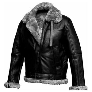 Boehne B3 Black Leather Bomber Jacket