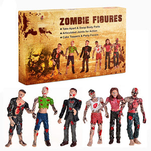 BOHS Zombie Action Figures Gift Package - Scary Toys for Boys and Girls - 4 Inches - Pack of 6