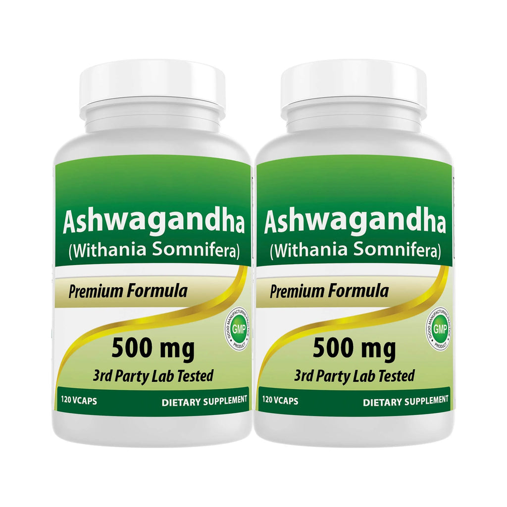 Best Naturals Ashwagandha Extract 500 Mg 120 Capsules (Pack of 2)