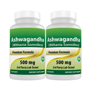 Best Naturals Ashwagandha Extract 500 Mg 120 Capsules (Pack of 2)