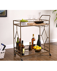 Better Homes & Gardens Nicola Metal Bar Cart, Golden Bronze