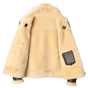RAF B3 Aviator Style Shearling Brown Bomber Leather Jacket