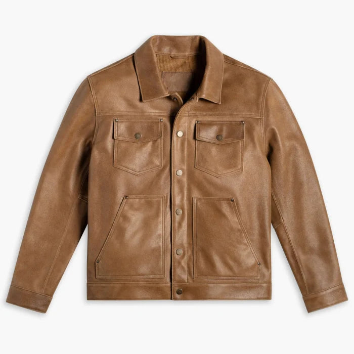 Men's Heavy-Duty Roughout Cruiser Leather Jacket