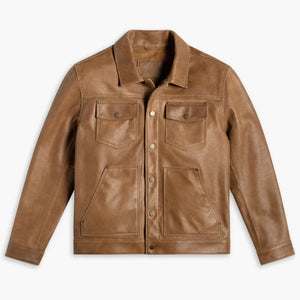 Men's Heavy-Duty Roughout Cruiser Leather Jacket