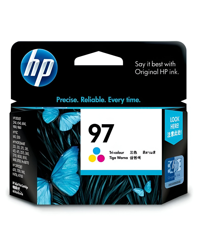 HP 97 C9363WA Tri-Color Ink Cartridge – 450 Page Yield