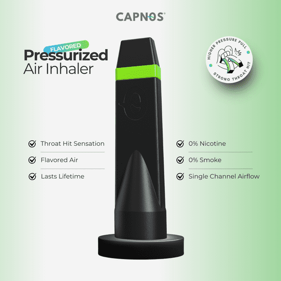 CAPNOS ZERO | Peppermint Flavored Air Inhaler, 0% Nicotine | Pressurized Draw & Bold Throat Hit