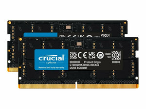 CT2K32G48C40S5 - Crucial 64GB (2x 32GB) 4800MHz DDR5 PC5-38400 ECC Unbuffered CL40 262-Pin SoDimm 1.1V Memory Module