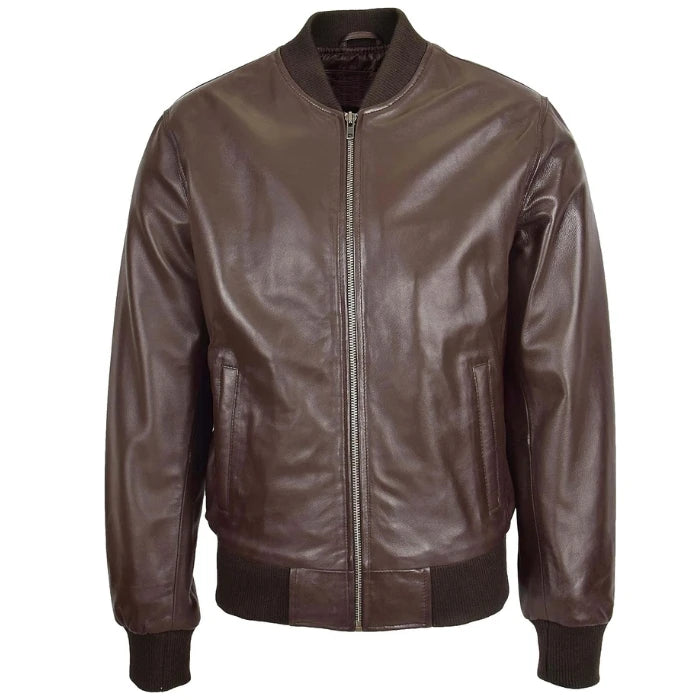 Beazley MA1 Brown Leather Bomber Jacket