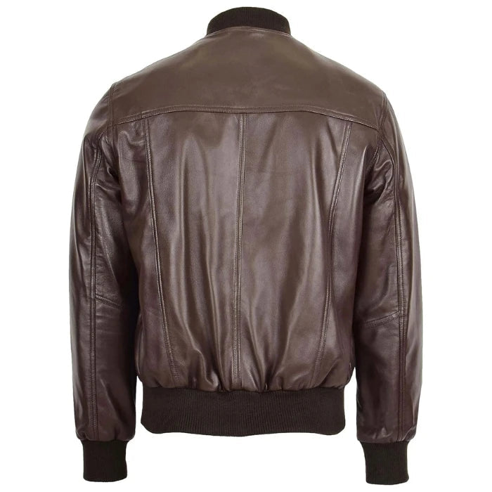 Beazley MA1 Brown Leather Bomber Jacket