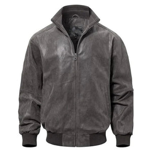Men's Casual Real Bomber Leather Jacket