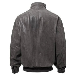 Men's Casual Real Bomber Leather Jacket