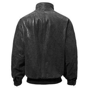 Men's Casual Real Bomber Leather Jacket