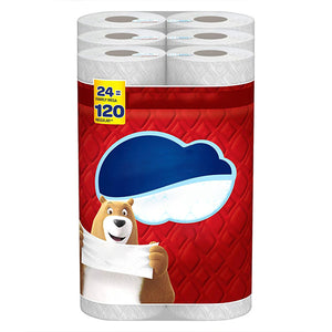 Charmin Ultra Strong Clean Touch Toilet Paper, 24 Family Mega Rolls = 120 Regular Rolls