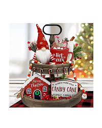 Christmas Decorations – Tiered Tray Decor Bundle 5 PCS – 3 Christmas Wooden Signs