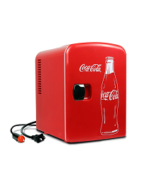 Coca-Cola 6 Can Mini Fridge Portable 4L Mini Cooler Travel Compact Refrigerator