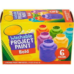 Crayola Washable Kids Paint (6ct), Assorted Bulk Paint Set for Kids, Must Have Preschool Arts & Crafts Supplies, Nontoxic, Learning Activities for Toddlers
