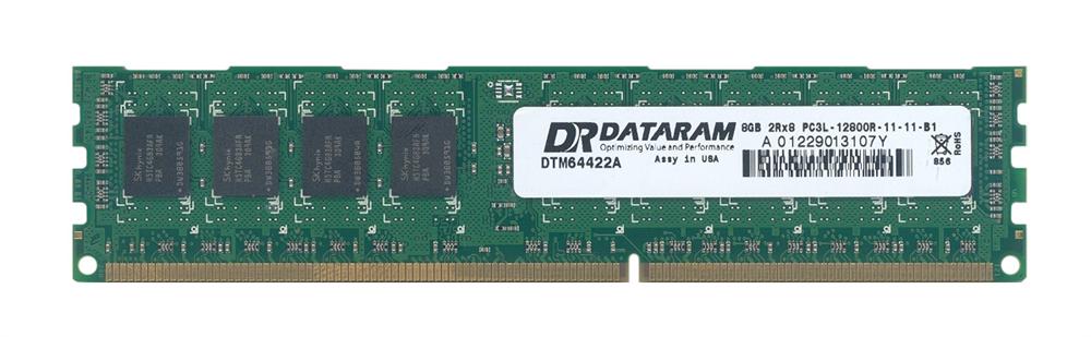 DTM64422A - Dell 8GB 1600MHz DDR3 PC3-12800 ECC Registered CL11 240-Pin DIMM 1.35V (LV) Dual Rank x8 Memory Module