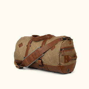 Dakota Field Khaki Waxed Canvas Duffle Bag