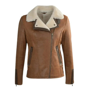Drenys Shearling Aviator Women's Bomber Jacket