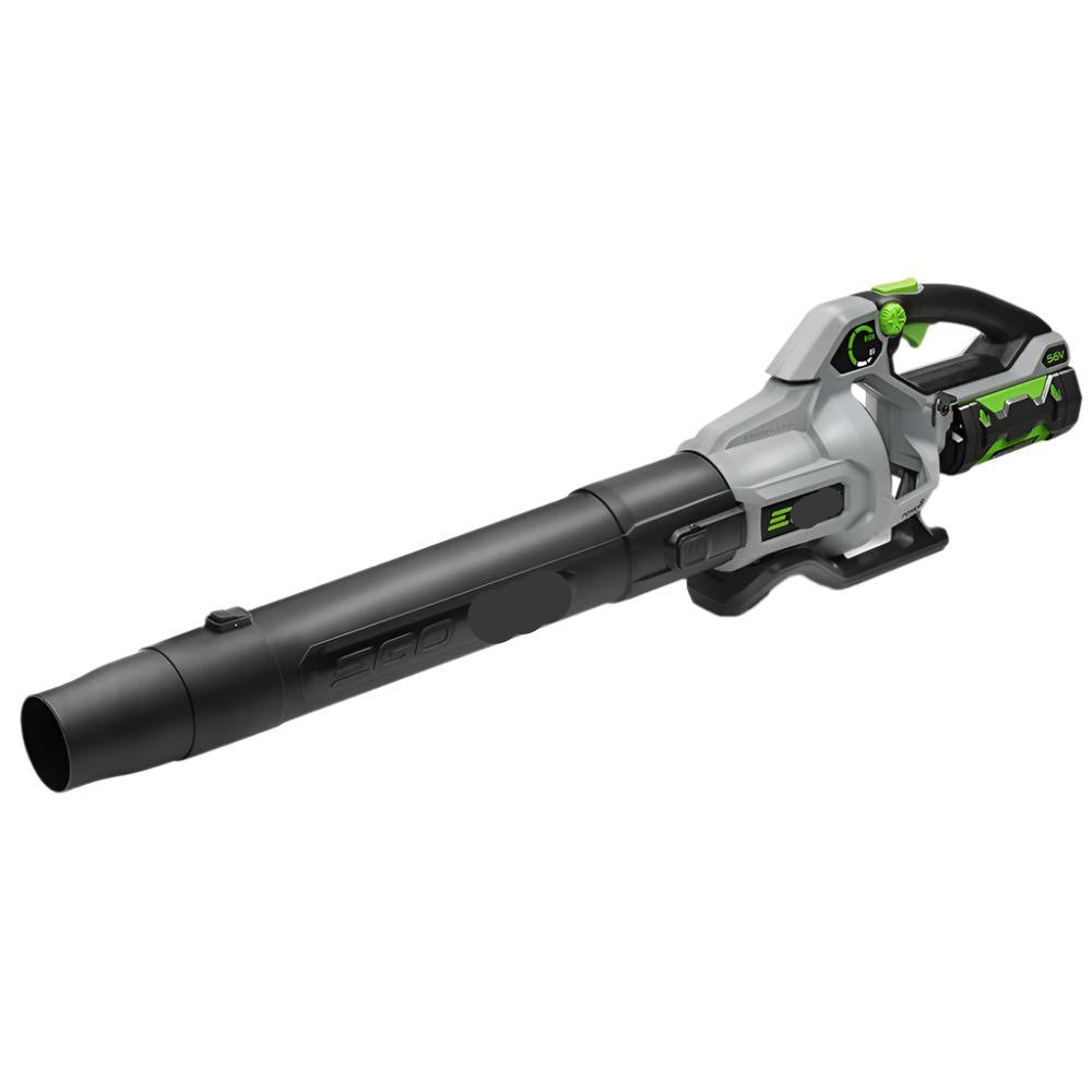 Gray and green leaf blower with 'Ego' branding on a white background