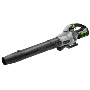 Gray and green leaf blower with 'Ego' branding on a white background