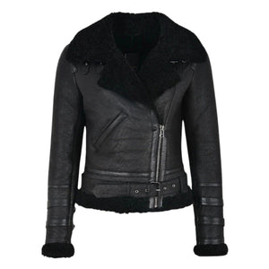 Elyssia B3 Shearling Aviator Women's Jacket Black