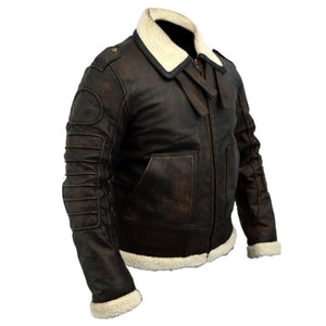 Men's Distressed Shearling Leather Jacket