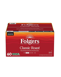 Folgers Classic Roast, Medium Roast Coffee, Keurig K Cup Pods, 60 Count Box