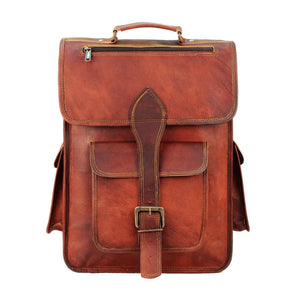 The Hughes Rustic Leather Backpack