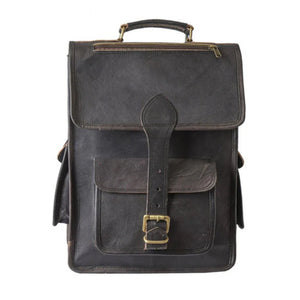 Texas Black Leather Backpack