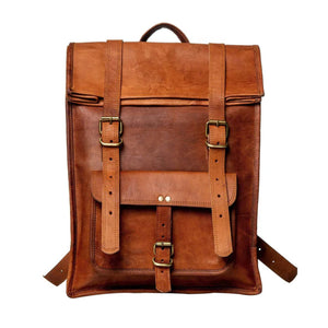 The Hoffman Roll Top Leather Backpack