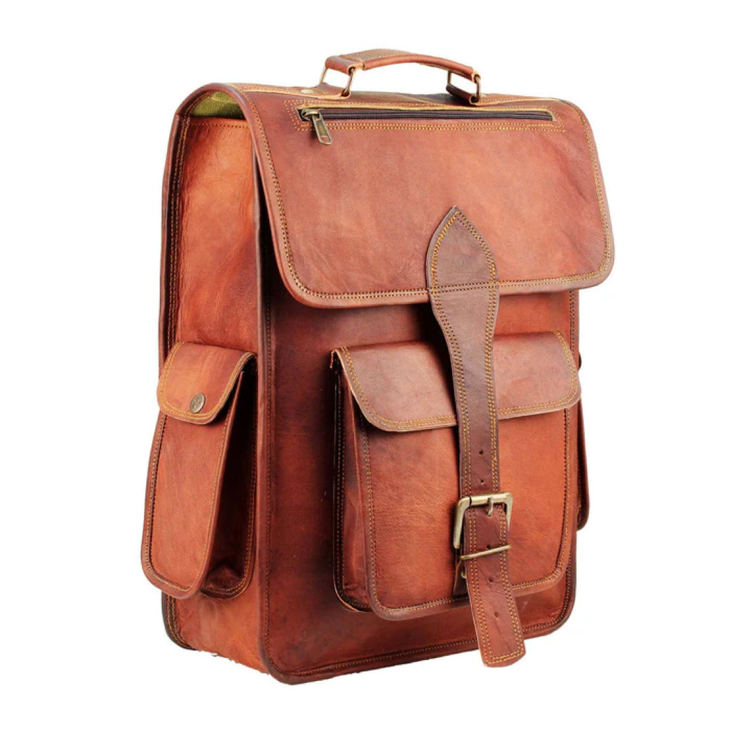 The Hughes Rustic Leather Backpack