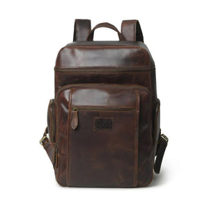 Alpha Brown Buffalo Travel Leather Backpack