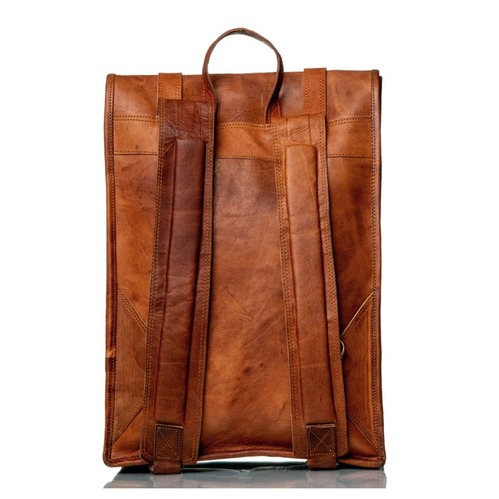 The Hoffman Roll Top Leather Backpack