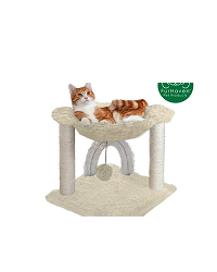 Furhaven Pet Products Tiger Tough Plush Cat Hammock, Cream