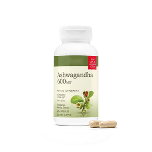 GNC Herbal Plus Ashwagandha 600mg Supplement, Clinical Strength, Vegetarian, Stress Relief Support, 30 Servings