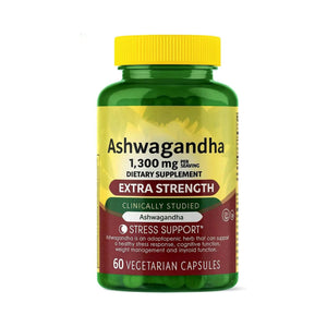 H4U 4 TOP Care Ashwagandha Dietary Supplement, 1300 mg, Stress Relief and Mood Enhancer, 60 Vegetarian Capsules