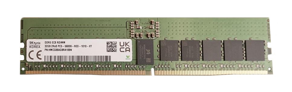 HMCG88AGBRA188N - Hynix 32GB 5600MHz DDR5 PC5-44800 ECC Registered CL46 288-Pin DIMM 1.1V Dual Rank x8 Memory Module